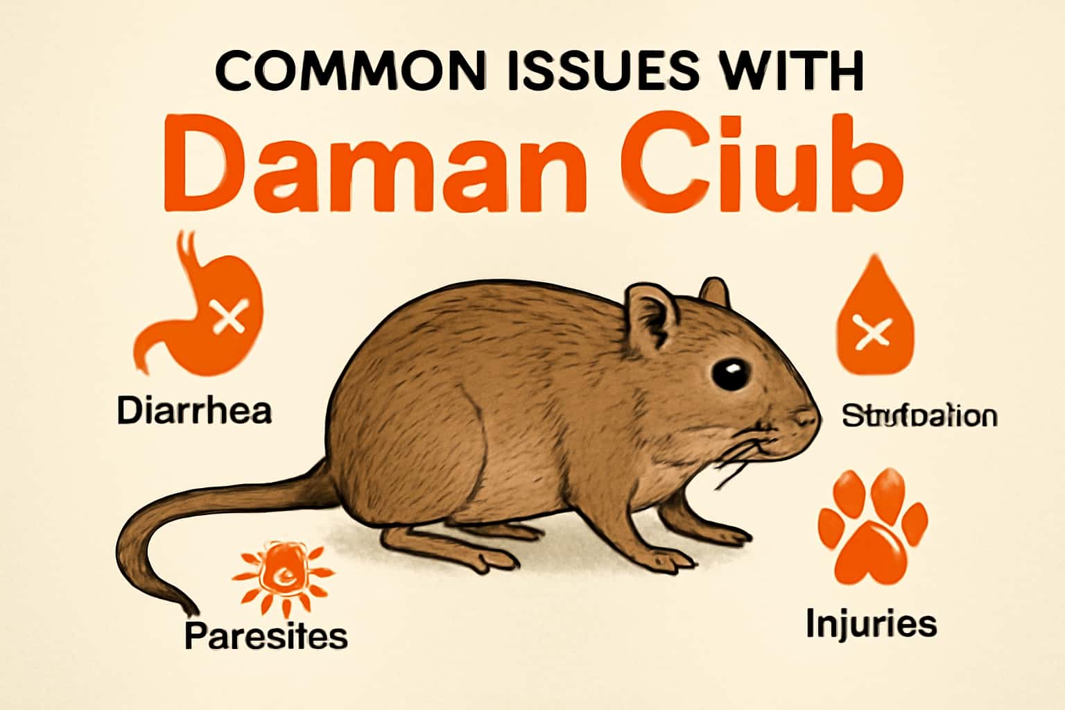 An informational visual representation about common issues related to the Daman club app.