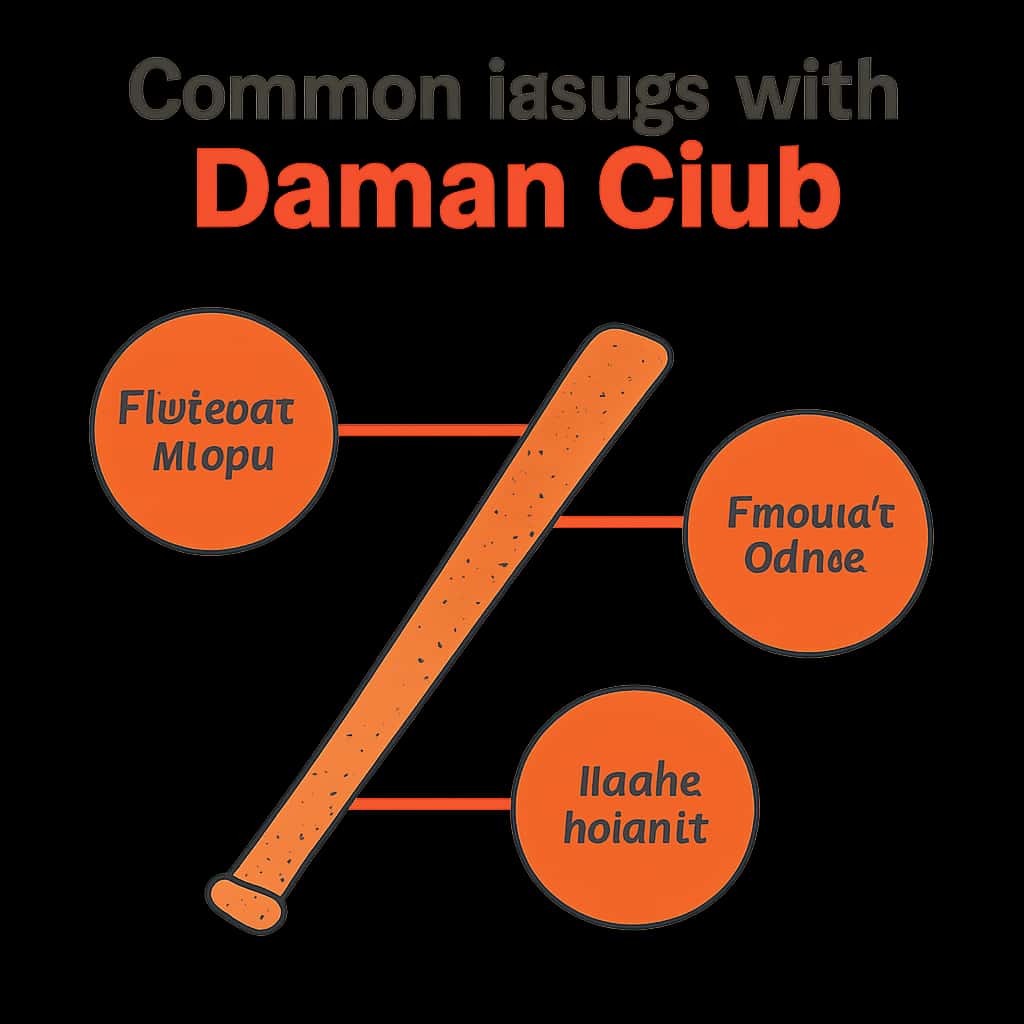 Educational illustration depicting common issues with the Daman club app.
