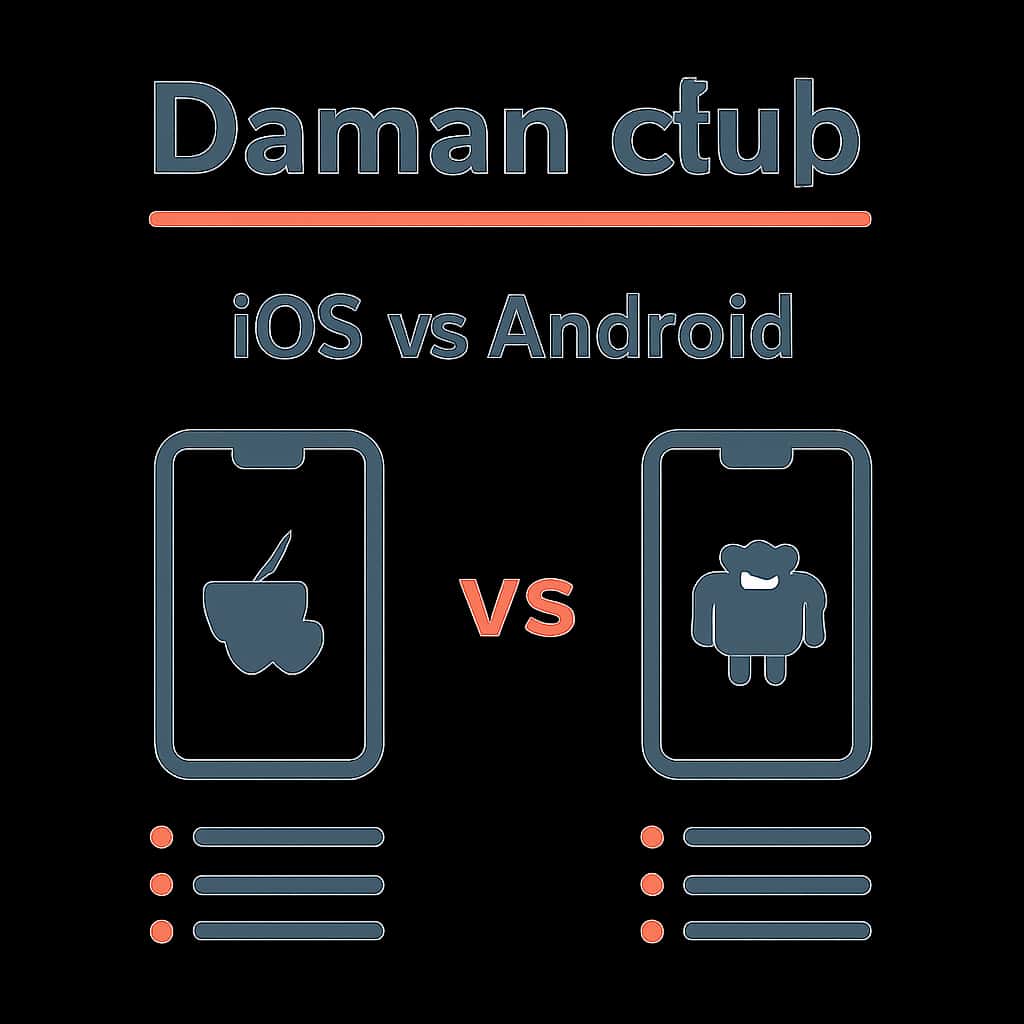 Diagram illustrating features of Daman club on iOS and Android.