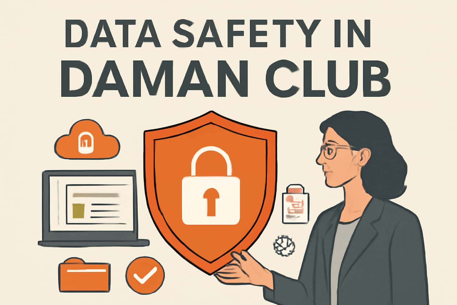 Informative image regarding data safety in Daman club with clear text.