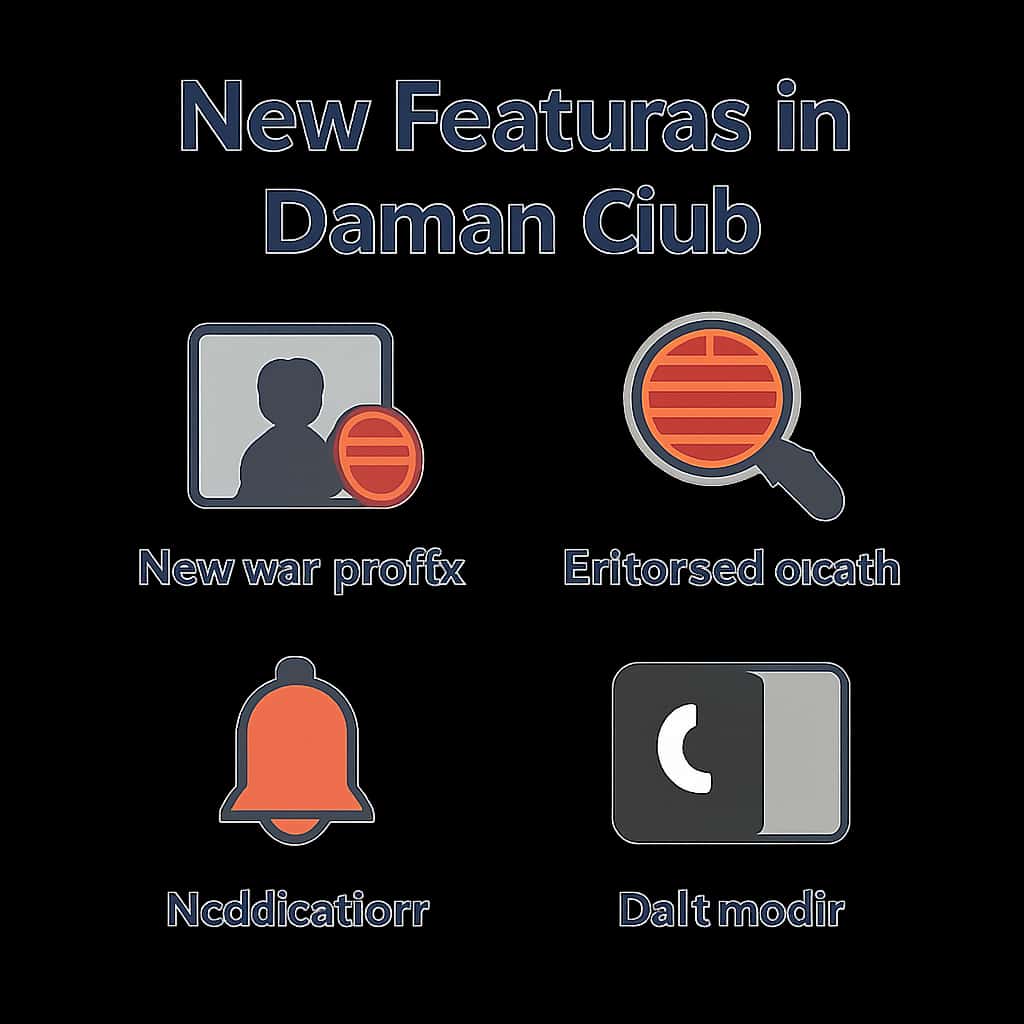 Diagram illustrating the new features in Daman club.