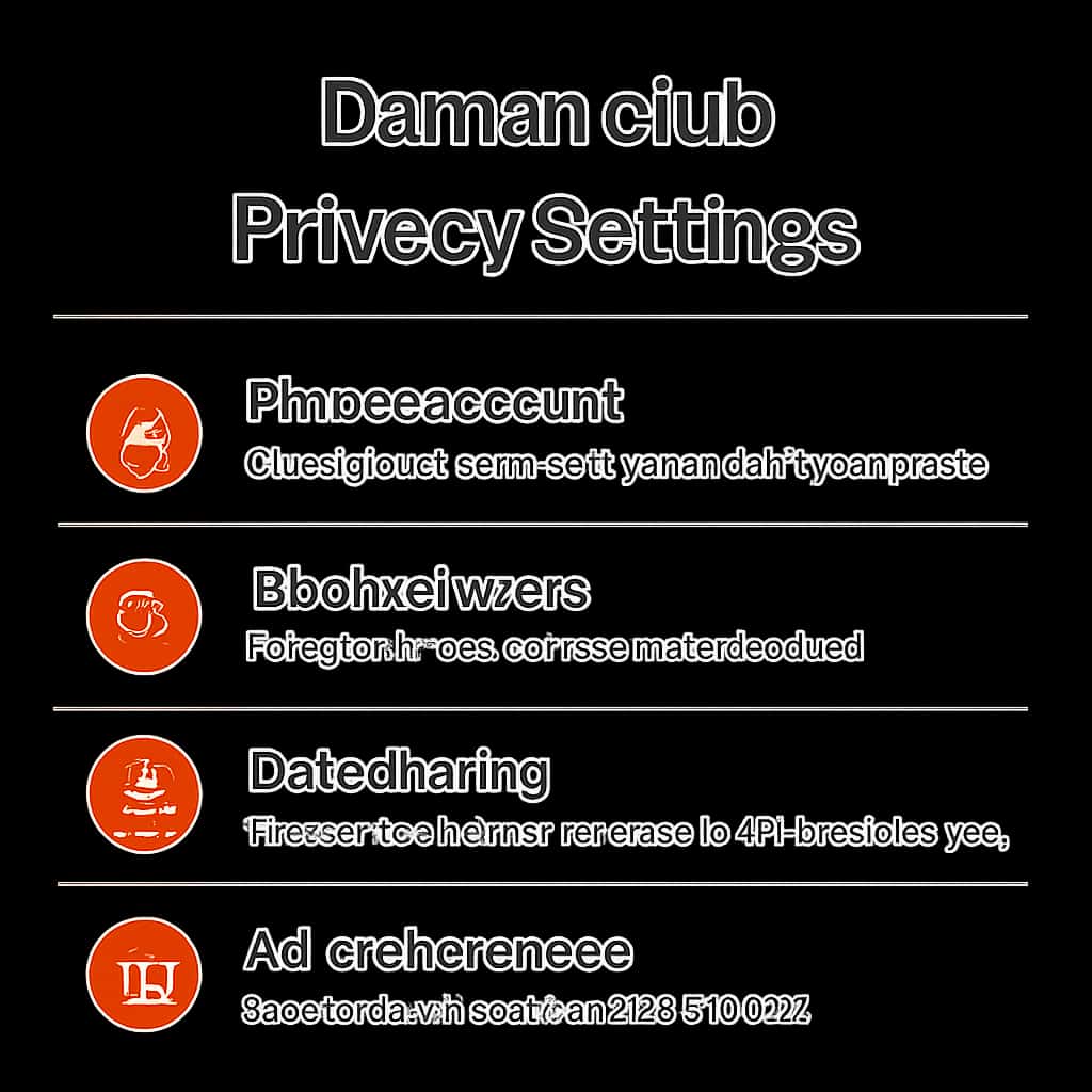 Diagram of Daman club Privacy Settings options.