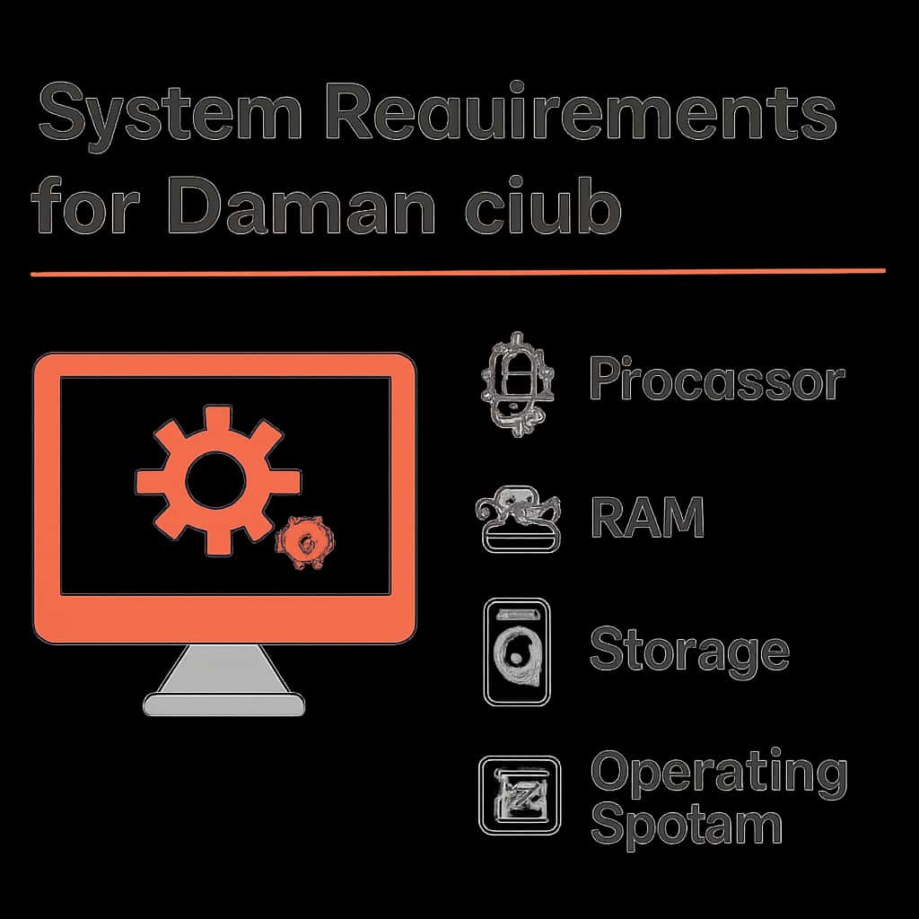 An educational diagram related to system requirements for Daman club.