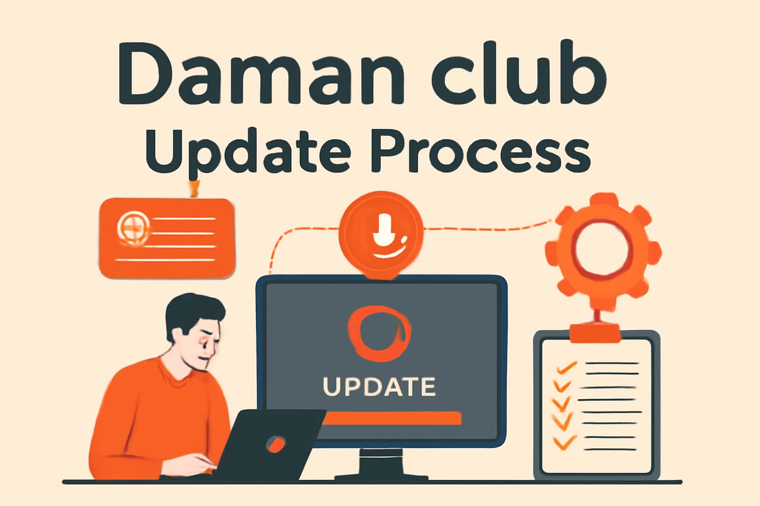 Informational scene about the Daman club Update Process.
