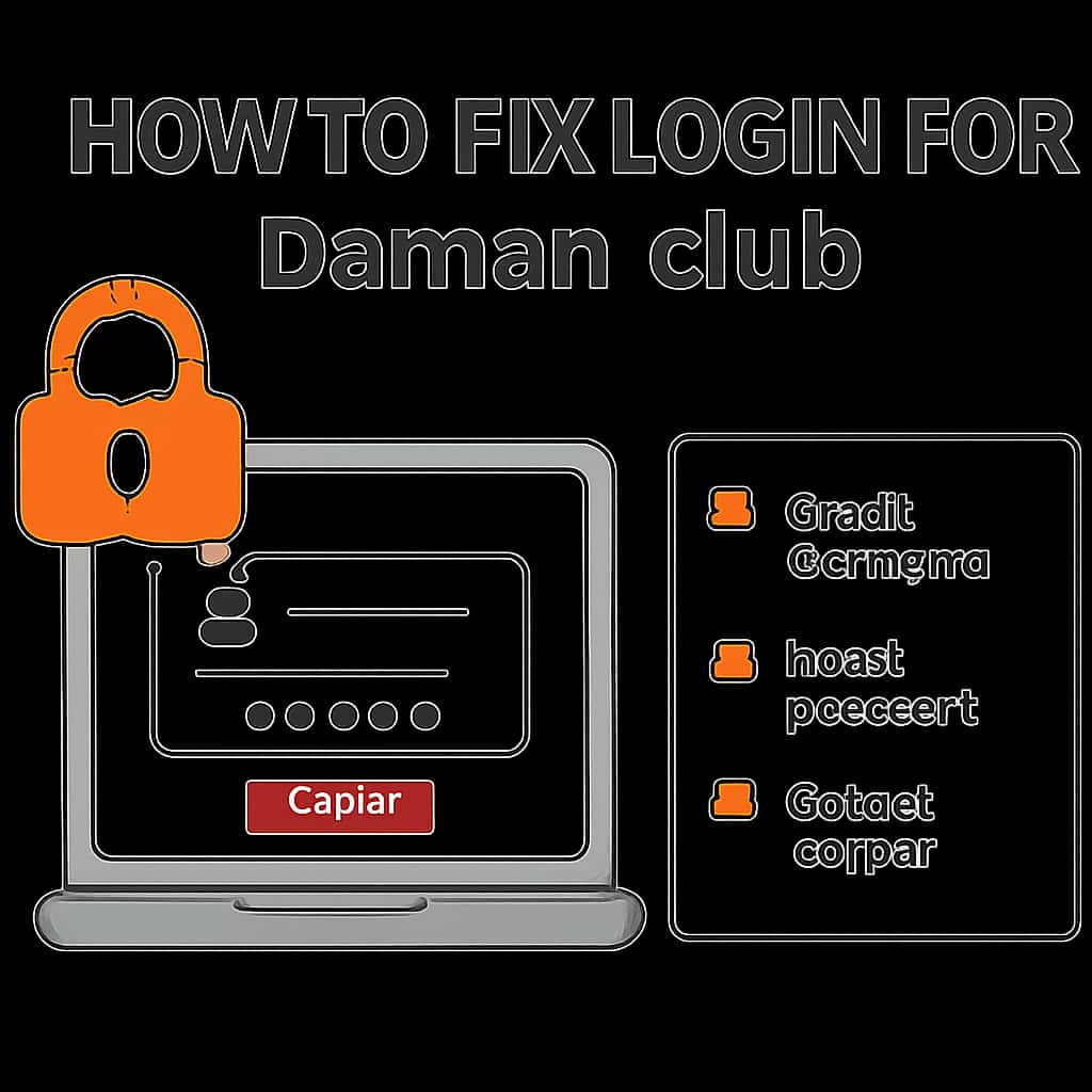 Illustration of login troubleshooting steps for Daman club.