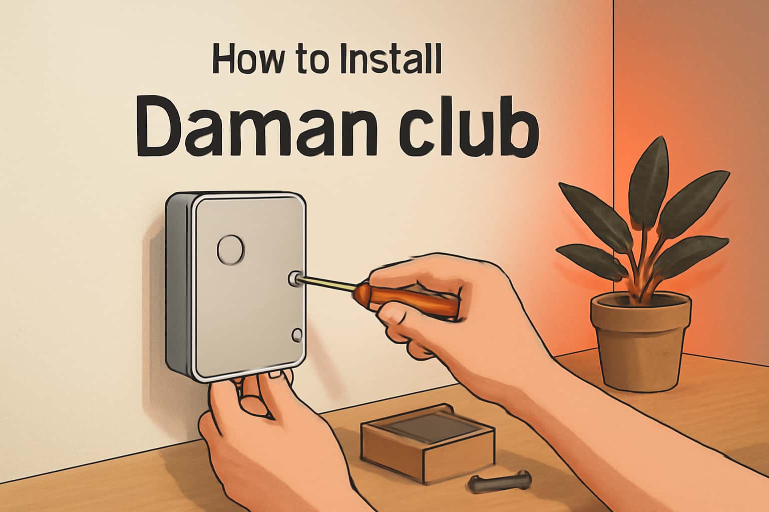 An informational scene on installing the Daman club application.