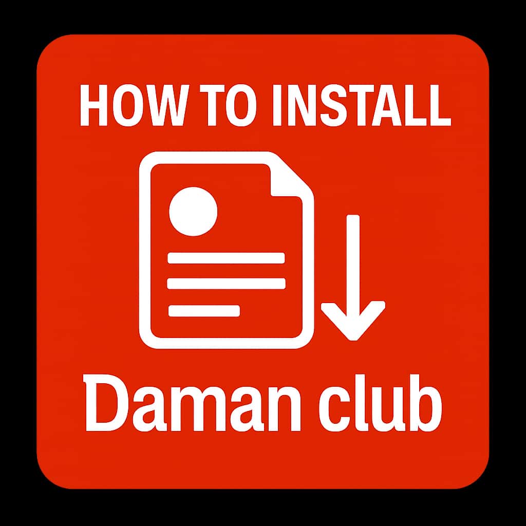 A badge design for Daman club installation guidance.