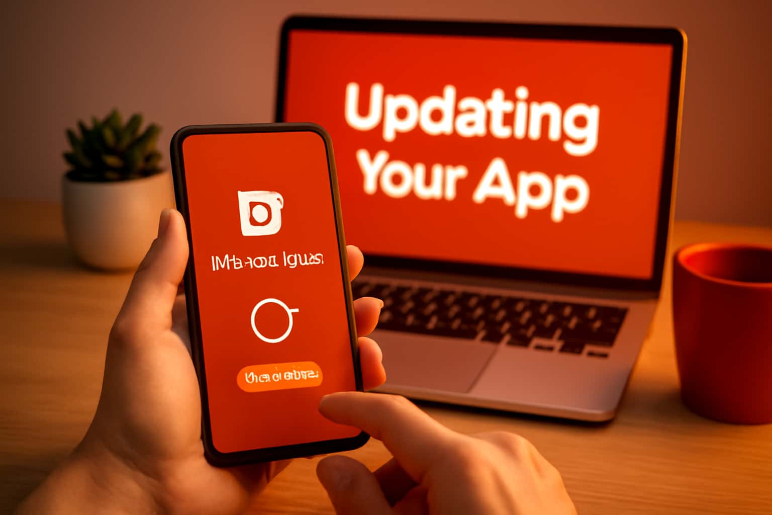 Illustration of updating the Daman club App with digital elements